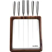 Global Hashira 7pc Knife Block Set Walnut 79673
