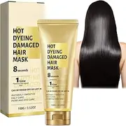 8 Seconds Revitalizing Hair Mask for Hot Dyed & Damaged Hair, Keratin Treatment Hair Cream, Keratin Hair Mask, Collagen Hair Mask, Perm and Dye Repair Instantly Smooths Frizzy Conditioner (1PCS)
