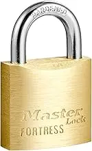 Master Lock Solid Brass Body 30mm Wide Economy Padlock with Keys - Mini Lock with 4-pin Anti-Pick Cylinder and Cut-Resistant Steel Shackle - Small Lock with Key for Lockers, Storage Cabinets