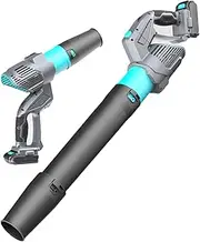 2 * 4.0Ah Lithium Battery Hair Dryer,400W Cordless Leaf Blower,2 Operating Modes,Powerful Blower - Snow Blower,5 Speeds,Running Time 60min,Wind Force 90MPH,for Lawn Care, Patio, Yard