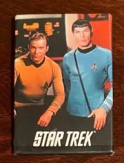 VTG Star Trek Kirk and Spock 1991 Photo Button Lic.