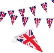 Fabric Union Jack Bunting String Flag 8m/26ft Long with Banner 25 Flags