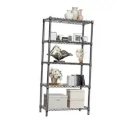 MZG 1250 lbs 5 Tier Shelf Metal 5 tier, 13.8" D x 35.4" W x 68.5" H Black