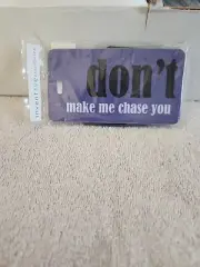 Inventive Travelware Purple Luggage Tag " Don't MakeMeChaseYou " box 299