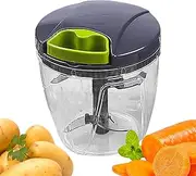 Manual Food Processor | Hand String Garlic Grinder - Vegetable Blender Food Processor Quiet Efficient Kitchen Tool for Veggies Ginger Fruits Nuts