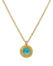 Gurhan 22K & 24K Yellow Gold Muse Apatite & Diamond Pendant Necklace, 16-18