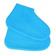 Blue Waterproof Silicone Shoe Cover Protective Water Rubber Boot Overshoe L
