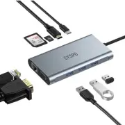 USB C Dock Hub Laptop Docking Station 9-in-1 HDMI 4K VGA 3 USB Port 3.0 100W PD