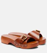 [Chloe] Chloé Jeannette leather mules AU 6 brown