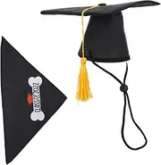 COMPUKAS 1Set Pet Graduation Costume Set Creative Graduation Hat Bandana for Dogs Outfit for Pet Photos Celebrations