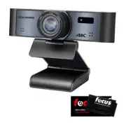 Rocware RC16 4K USB AI Webcam and Focus Microfiber Cleaning Cloth Bundle