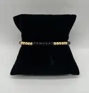 Gold Color Stainless Steel Thread Black Bracelet with Adjustable Beads
