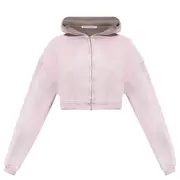 [T By Alexander Wang] Cropped Zip Up Hoodie