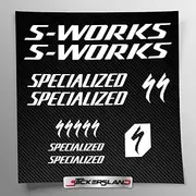 Sticker Set Compatible with Frame MTB Mountain Bike and Helmet | Decals Stickers for Bicycle Lettering Logos | Stickersland® - Swork (Matte White)
