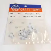 Holiday Craft Trims Paste On Eyes Googly Wiggle Eyes 5mm LOT OF 5 #H41/4