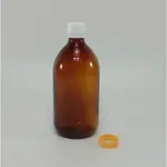 棕色玻璃瓶 500ML 螺紋瓶琥珀色帶蓋 PP 28 NORMAX