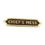 Treasure Gurus Chiefs Mess Brass Door Sign Maritime Ships Plaque