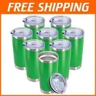 8-Pack 20 oz Insulated Stainless Steel Travel Mugs - Double Wall & Leak Proof