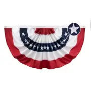 TOPFLAGS Bunting Flags American Flag Bunting 3x6 Ft Embroidered USA Pleated F...