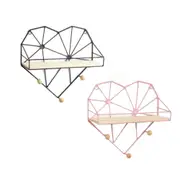 Nordic Love Heart Wall Shelf Wrought Iron Grid Plant Stand Decor Tabletop & Shelf Décor
