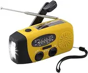 Wind up Solar Radio, AM/FM/NOAA,Emergency Weather Radio with Solar Charging & Hand Crank & Battery Operated LED Flashlight Cell Charger Reading Lamp