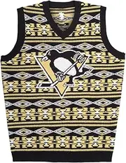 [FOCO] NHL Pittsburgh Penguins Unisex NHL Aztec Ugly Sweater Vest, Medium