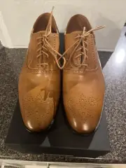 Allen Edmonds "SIENA BROGUE toeStitch Men Leather Oxfords 9.5D Walnut USA (997)