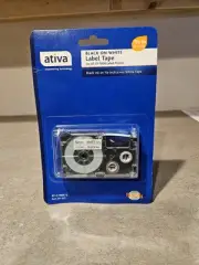 Ativa Black on White Label Tape for AT-LP-1000 Label Printer 3/8"