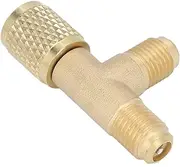 Premium Brass Quick Coupler Tee Adapter for R22 R12 R134, Sturdy Structure, Replacement, Applicable for HVAC