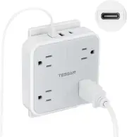 Multi Plug Outlet Extender, TESSAN Surge Protector Splitter with 3 USB (1 USB C