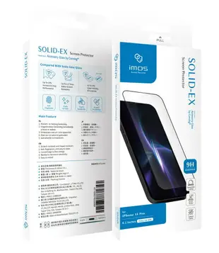 送認證線【iMOS】9H康寧滿版黑邊玻璃螢幕保護貼 iPhone 14 Pro (6.1吋) 美商康寧