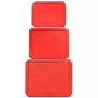 Pyrex 7212-PC 7211-PC 7210-PC Red Storage Container Lid 3PK New for Glass Dishes