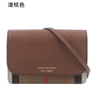 BURBERRY Hampshire 新款格紋帆布拼皮革手拿/斜背包(任選) 80463