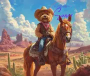 Doodle Dog Cowboy Art Computer Mouse Pad Gift Goldendoodle Labradoodle Lover