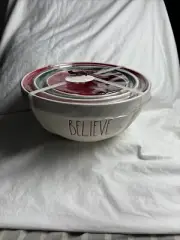 Rae Dunn Christmas Mixing Nesting Serving Bowls BELIEVE WISH JOY Set of 3 New!!