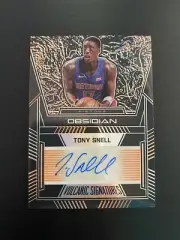 2019-20 Obsidian Tony Snell Volcanic Signatures Orange Auto 12/50 Pistons