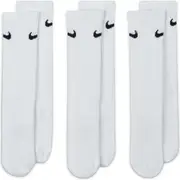 Nike Kids' Dri-FIT Perforated Cushioned Crew Socks in 100 White/black at Nordstrom, Size Medium
