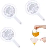 GYWHOOFT Food Filter Strainer, 3 Pcs Fine Mesh Strainers Nylon Sieves 100/200/400Mesh Kitchen Colanders with Handles Ideal for Filtering Coffee, Juice, Oils, Soy Milk