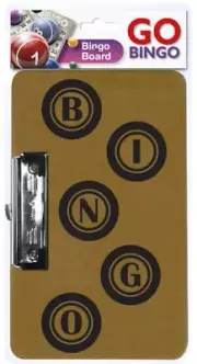 GoBingo® Bingo Board With Clasp Clip Left Hand Clip 24cm x 15cm.