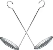 OFFSCH 2Pcs Stainless Steel Frying Spoon Versatile Kitchen Tool for Pancakes Snacks Easy to Use Frying Pastry Spoon with Handle for Home Restaurant Cooking