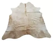 Beige Cowhide Rug Large Light Cream Brazilian Natural Genuine 7.4ft x 6.4ft
