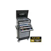 SP Tools 244Pcs Custom Series Toolkit Sockets & Adaptors Metric/SAE Black/Chrome