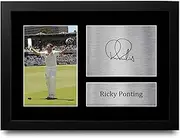 HWC Trading FR A4 Ricky Ponting Gifts Printed Signed Autograph Picture for Cricket Memorabilia Fans - A4 Framed