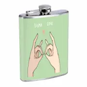 Llama Love Em1 Flask 8oz Stainless Steel Hip Drinking Whiskey