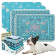 Washable Pee Pads for Dogs, 4 Pack Reusable Puppy Pads, Absorbent and Leakpro...