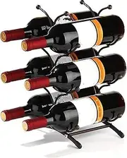 Countertop Wine Racks, 3-Tier Classic Design Metal Bottle Holder, 6-Bottles Free Standing Tabletop for Home Decor& Kitchen Storage Rack,Space Saving Wine Display Holder(Bronze)