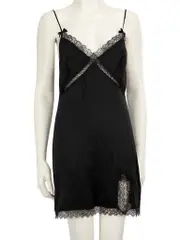 Black Silk Slip Mini Dress