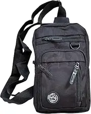 [Lorenz] Kai Tak Unisex Crossbody Gadget Travel Bag Backpack, Black, S