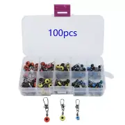 Accessories 100 Pcs/Set Box Plastic Hard Interlock Fishing Swivel Snaps Tools