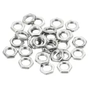 30pack M7x1.0 Steel Hex Nuts Zinc Plated Hardware Nuts Screw Bolt Fasteners